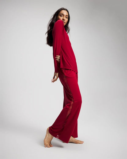 Soma Lace Long Sleeve Pajama Top