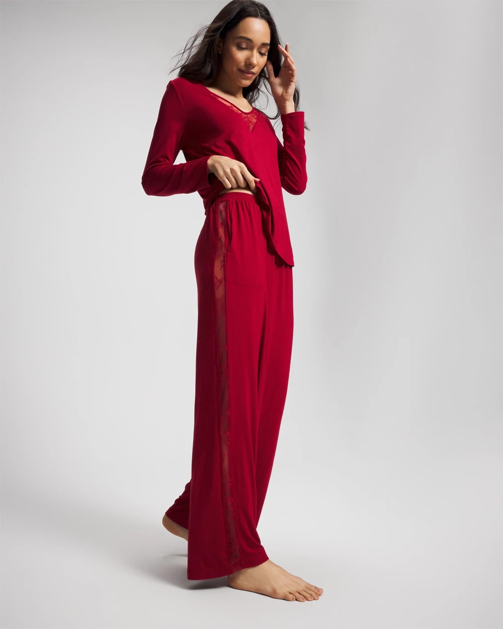 Soma Lace Relaxed Wide Leg Pajama Pant