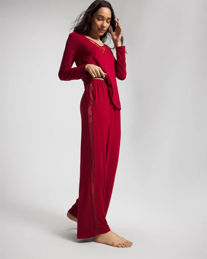 Soma Lace Relaxed Wide Leg Pajama Pant