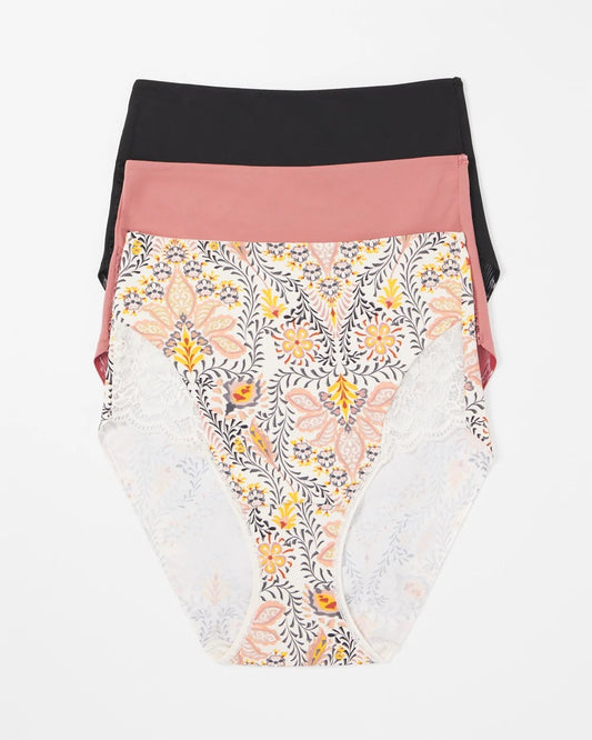 Soma Tummy High-Waist Brief Panty with Lace 3 Pack