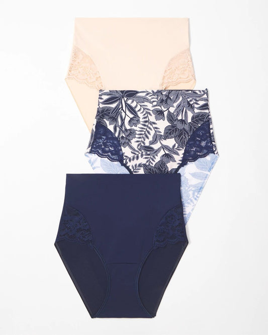 Soma Tummy High-Waist Brief Panty with Lace 3 Pack