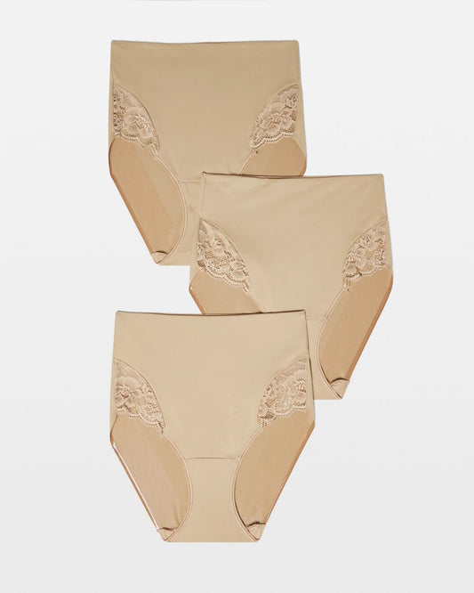 Soma Tummy High-Waist Brief Panty with Lace 3 Pack