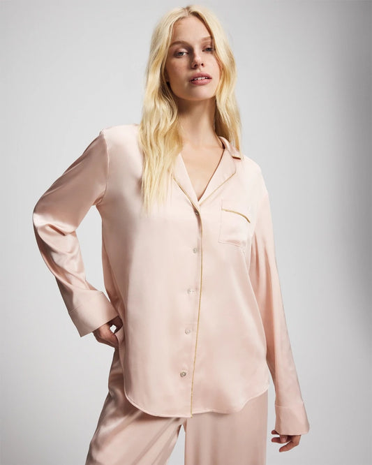 Soma Long Sleeve Notch Collar Pajama Top