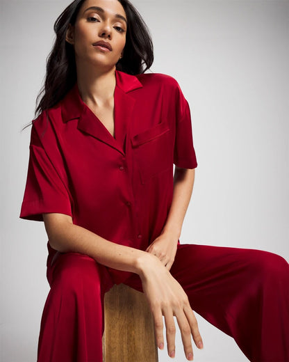 Soma Short Sleeve Notch Collar Pajama Top