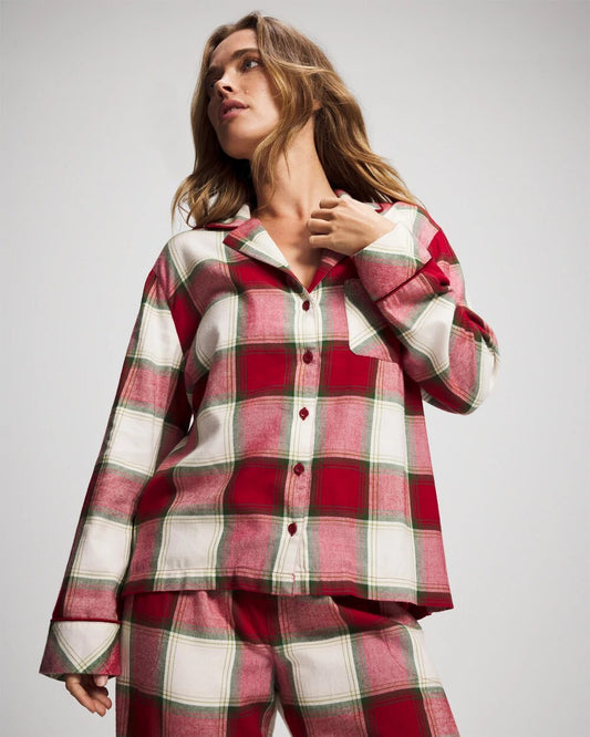 Soma Long-Sleeve Notch Collar Pajama Top