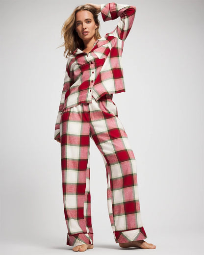 Soma Long-Sleeve Notch Collar Pajama Top