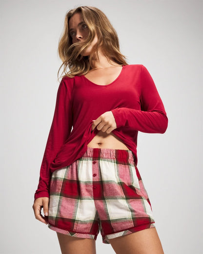 Soma Velvet Piped Boxer Pajama Short