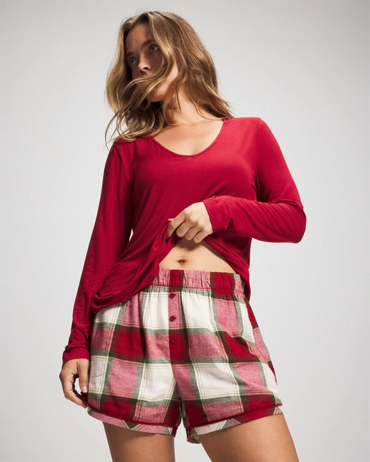 Soma Velvet Piped Boxer Pajama Short