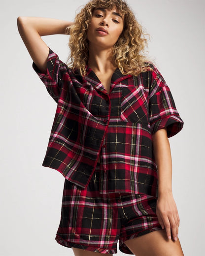 Soma Short Sleeve Notch Collar Pajama Top