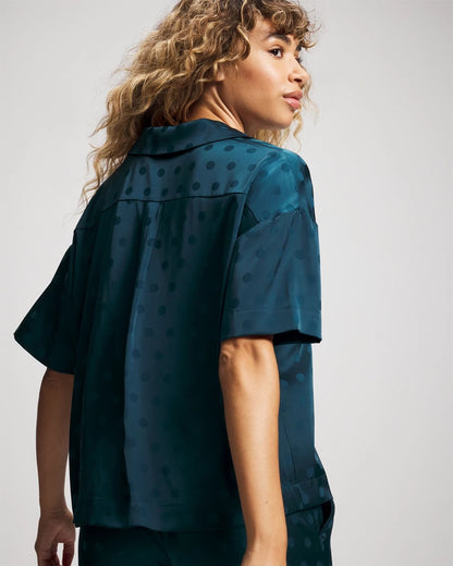 Soma Jacquard Dot Relaxed Notch Collar Pajama Top