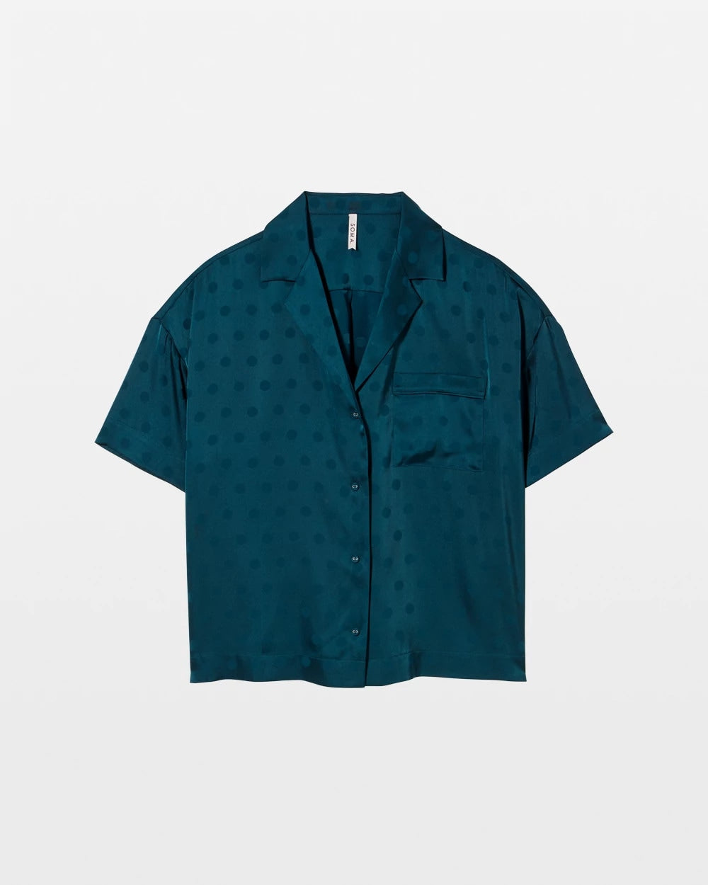 Soma Jacquard Dot Relaxed Notch Collar Pajama Top