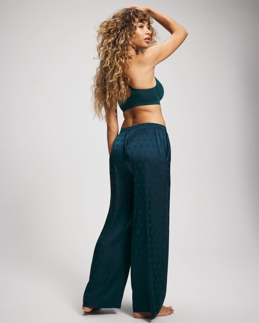 Soma Jacquard Dot Satin Relaxed Pant