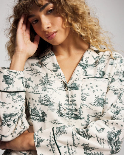 Soma Long-Sleeve Notch Collar Pajama Top