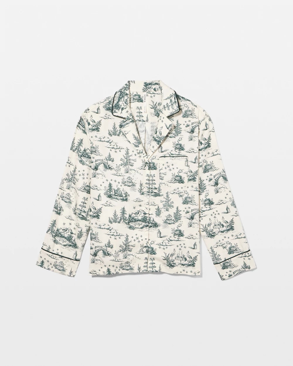 Soma Long-Sleeve Notch Collar Pajama Top