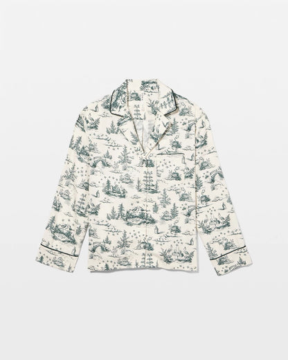 Soma Long-Sleeve Notch Collar Pajama Top