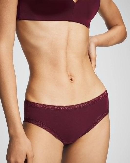 Soma Cotton Hipster Panty with Lace Trim