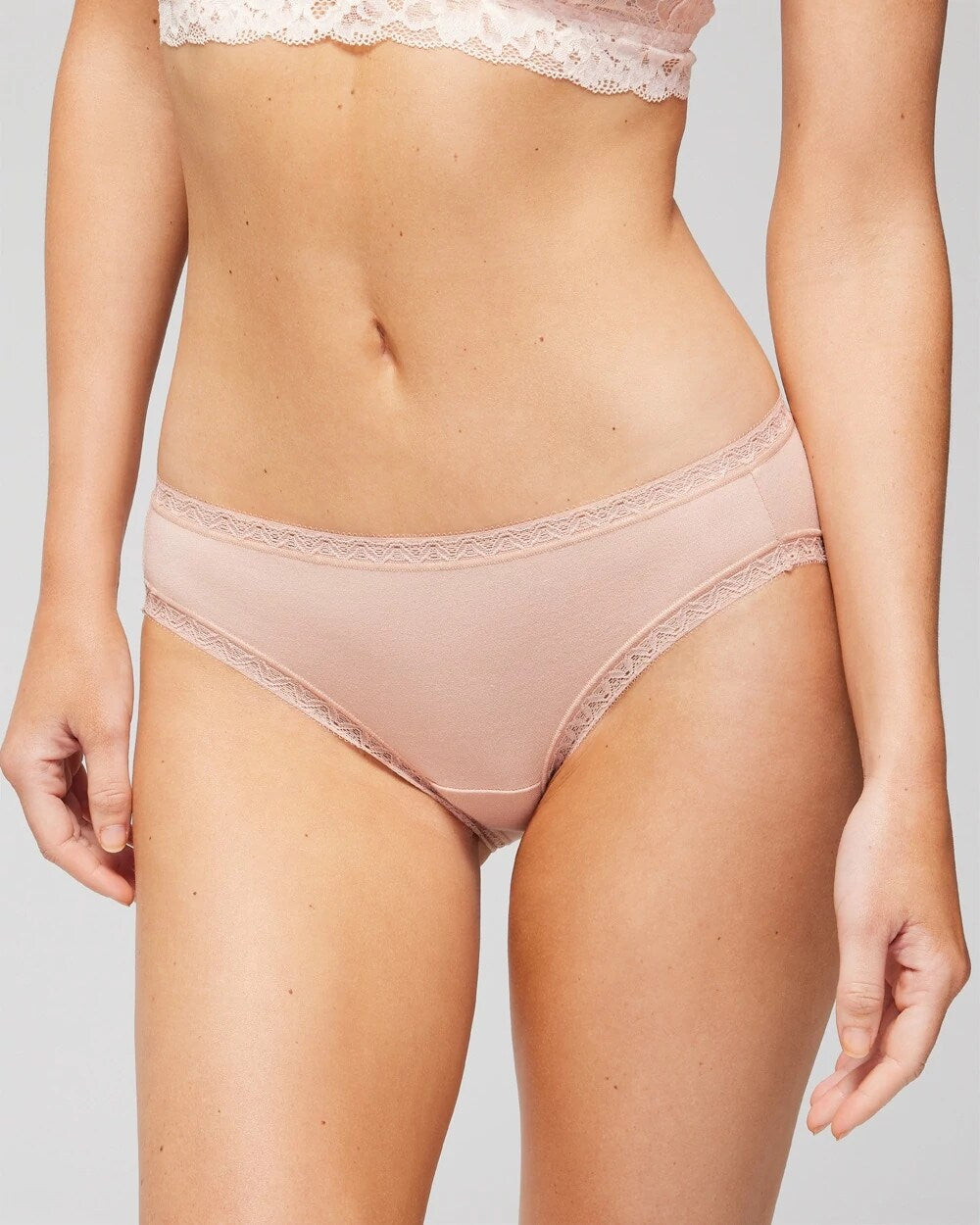 Soma Cotton Hipster Panty with Lace Trim