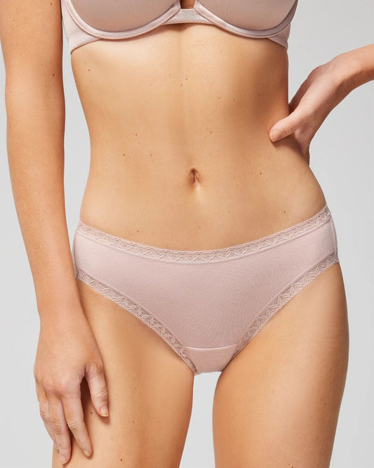 Soma Cotton Hipster Panty with Lace Trim