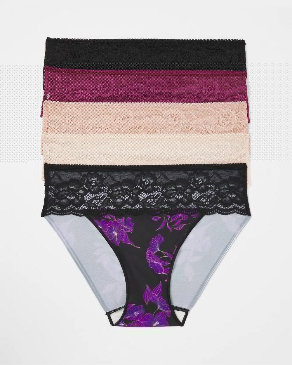 Soma Edge Hipster Panty with Lace 5 Pack