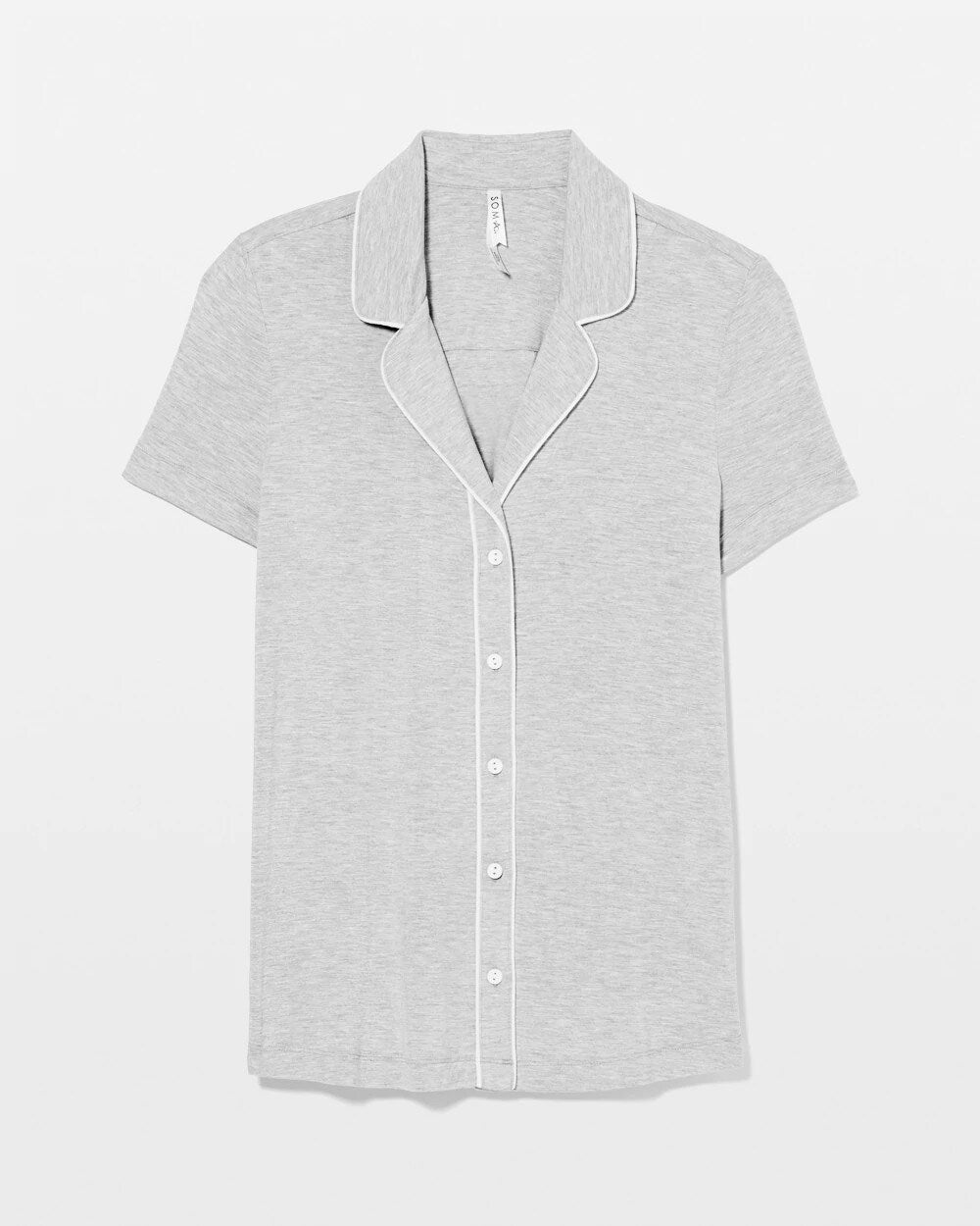 Soma Solid Short Sleeve Notch Collar Pajama Top