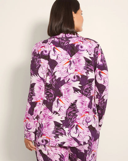 Soma Long-Sleeve Printed Notch Collar Pajama Top