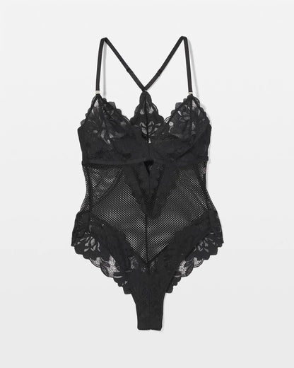 Soma Bodysuit with Mesh and Lace