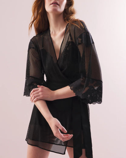 Soma Robe with Mesh and Lace