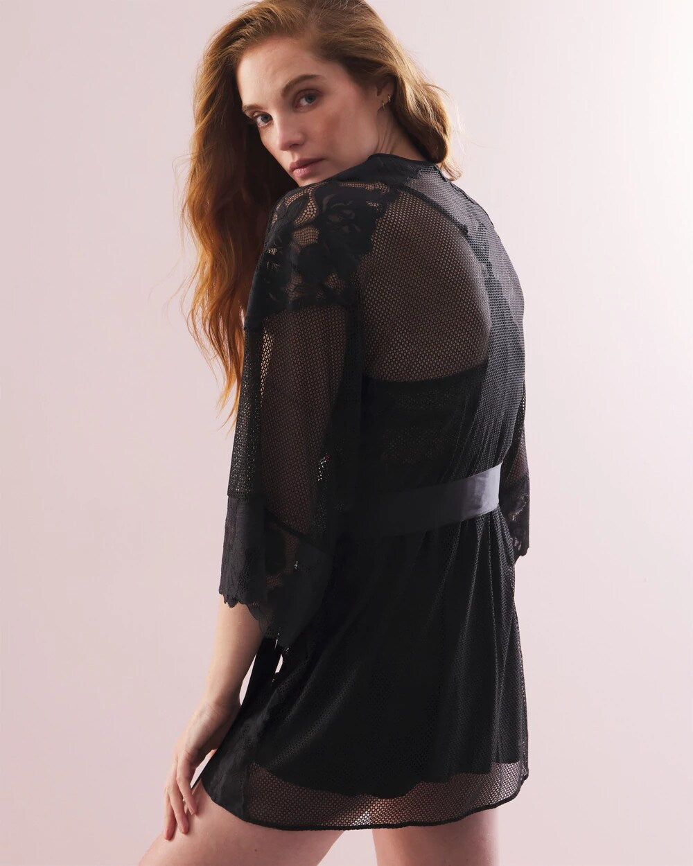 Soma Robe with Mesh and Lace