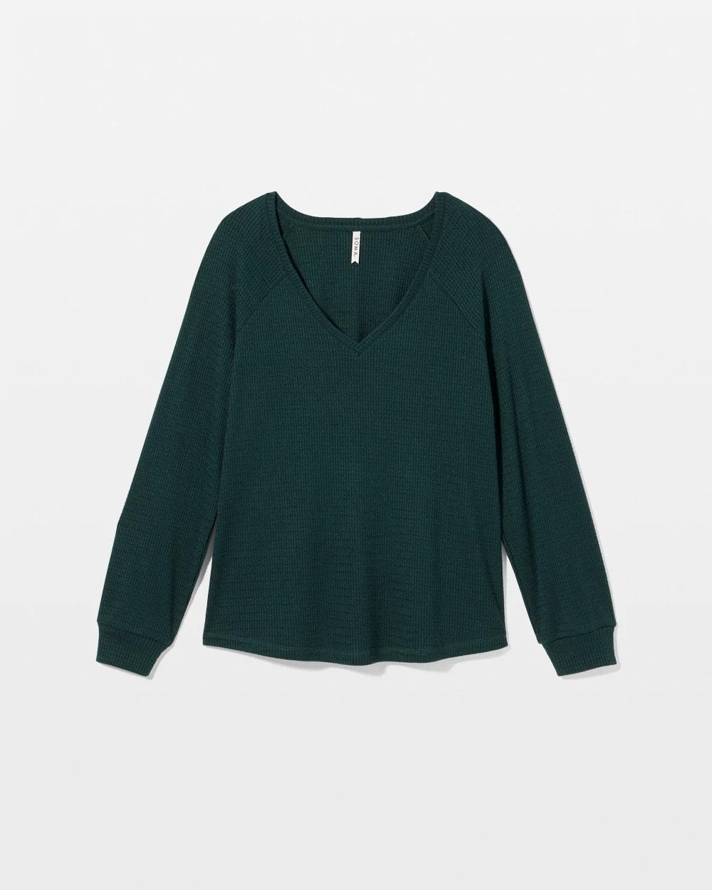 Soma Cozy Waffle Long Sleeve V-Neck Pajama Top