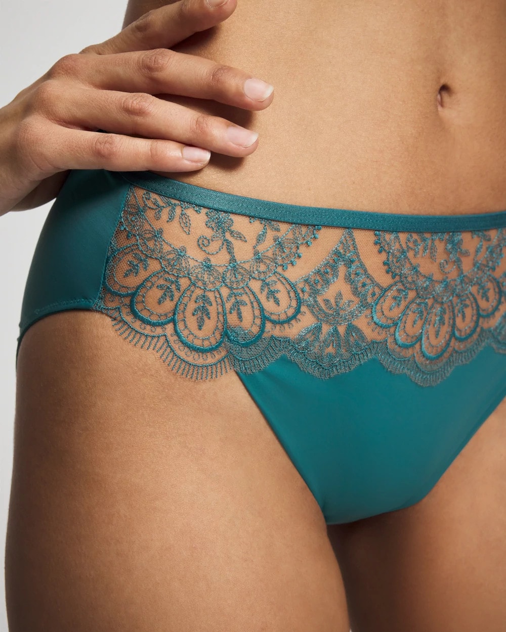 Soma Tattoo Lace Embroidered High Leg Panty
