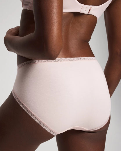 Soma Cotton High-Leg Brief Panty with Lace Trim