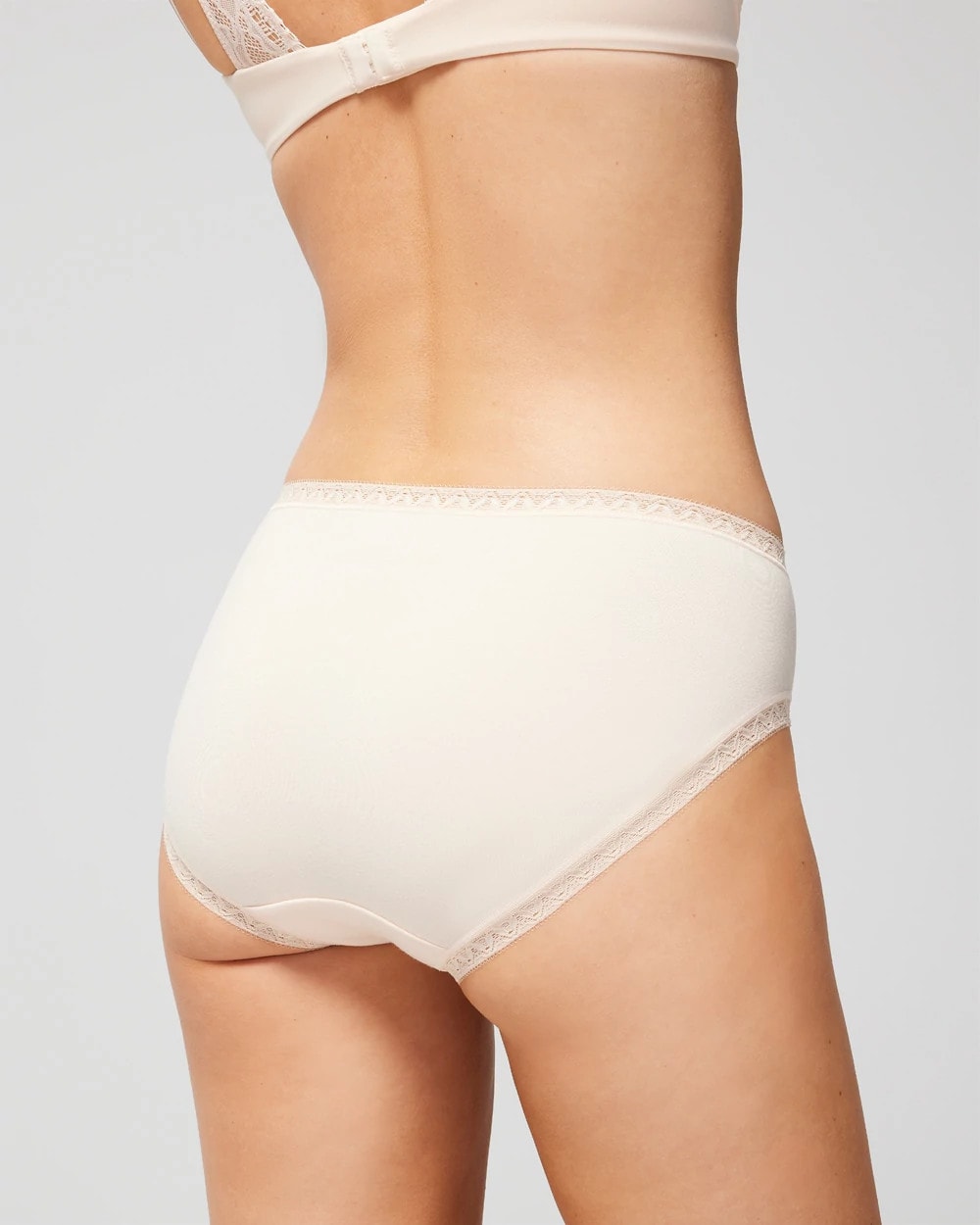 Soma Cotton High-Leg Brief Panty with Lace Trim