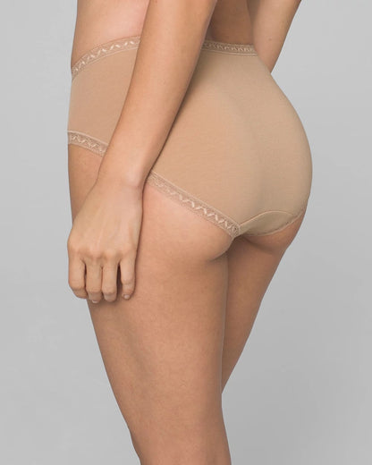 Soma Cotton High-Leg Brief Panty with Lace Trim
