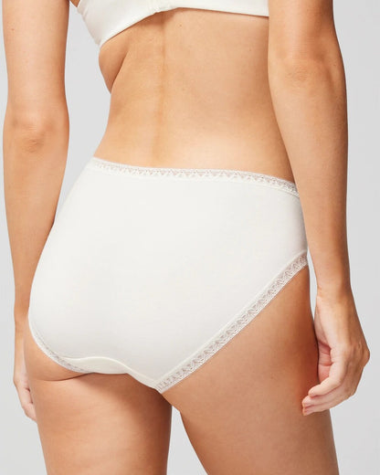 Soma Cotton High-Leg Brief Panty with Lace Trim