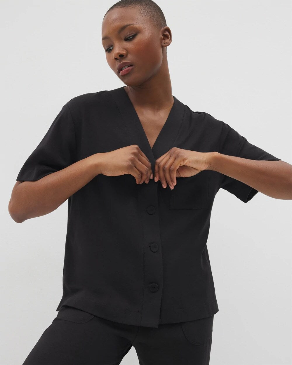 Soma Button-Front Pajama Tee