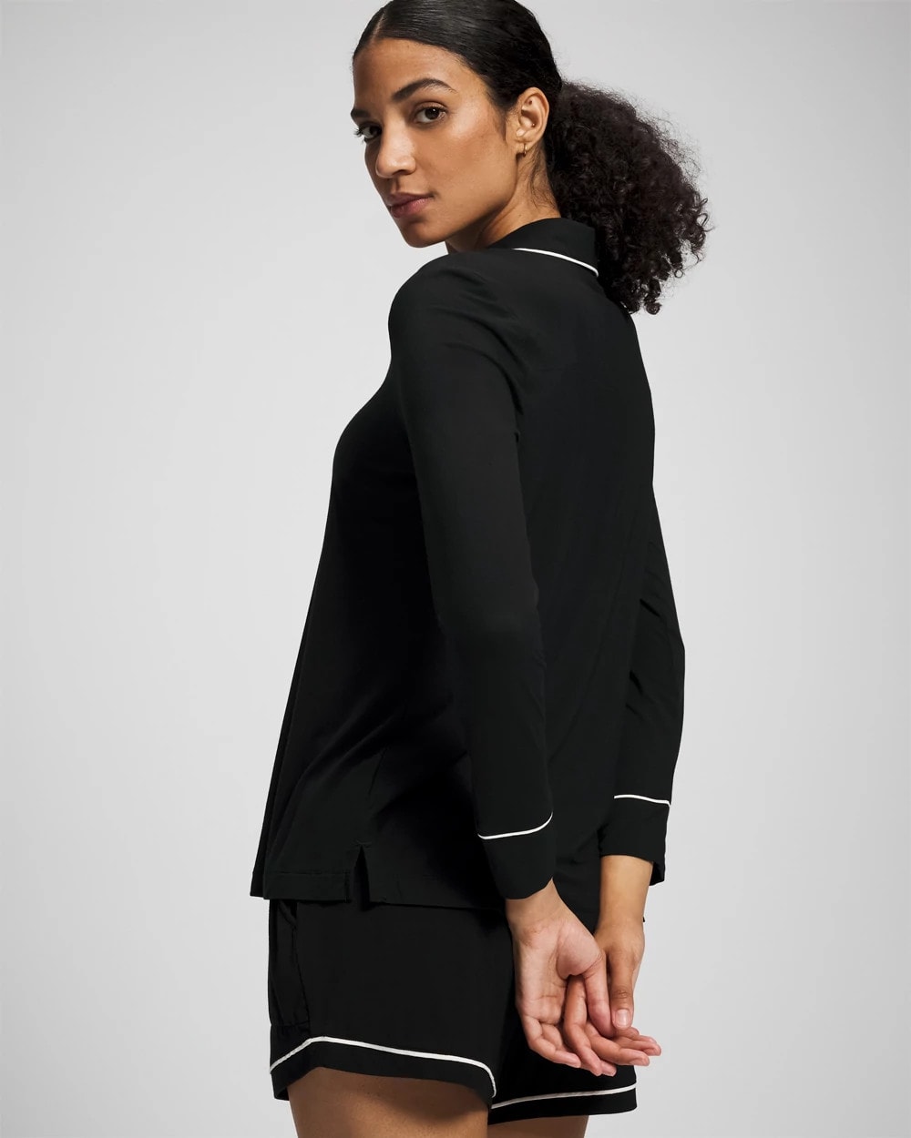 Soma Long-Sleeve Notch Collar Pajama Top