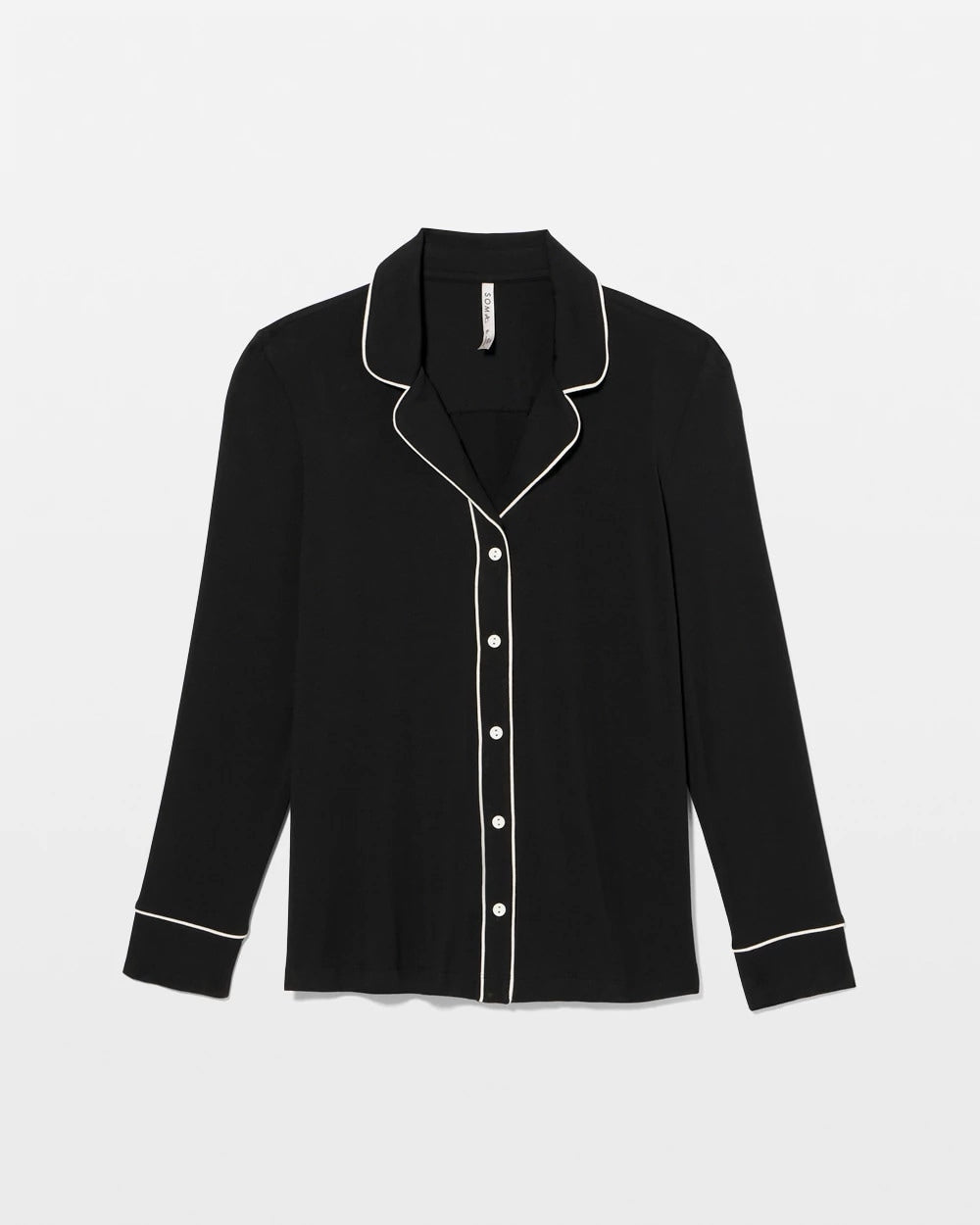 Soma Long-Sleeve Notch Collar Pajama Top