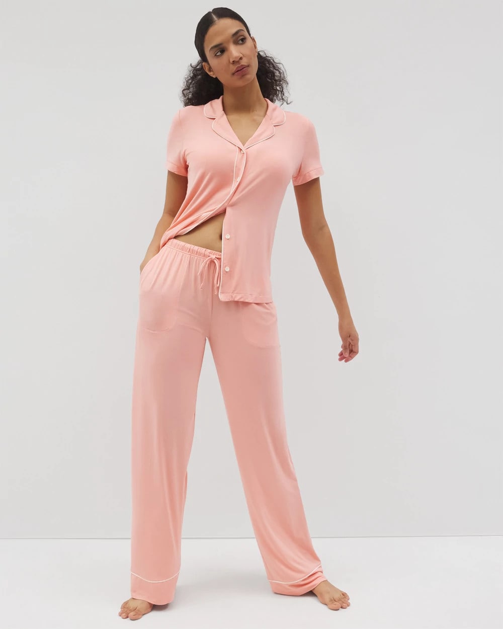 Soma Solid Piped Pajama Pants