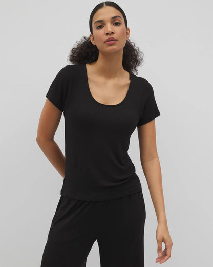 Soma Lightweight Rib Knit Short Sleeve Pajama Tee
