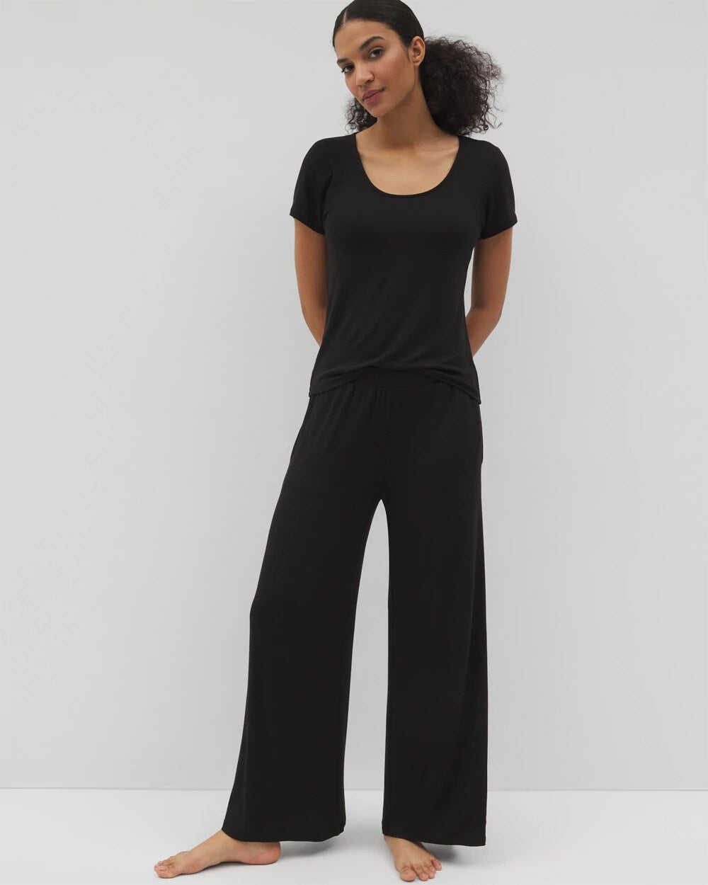 Soma Lightweight Rib Knit Wide Leg Pajama Pants