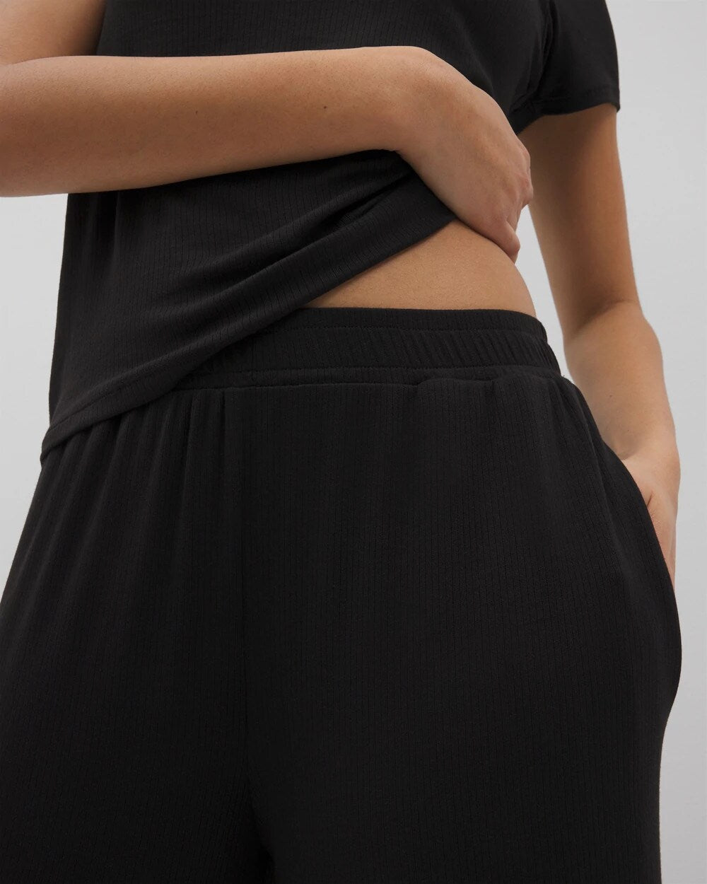Soma Lightweight Rib Knit Wide Leg Pajama Pants