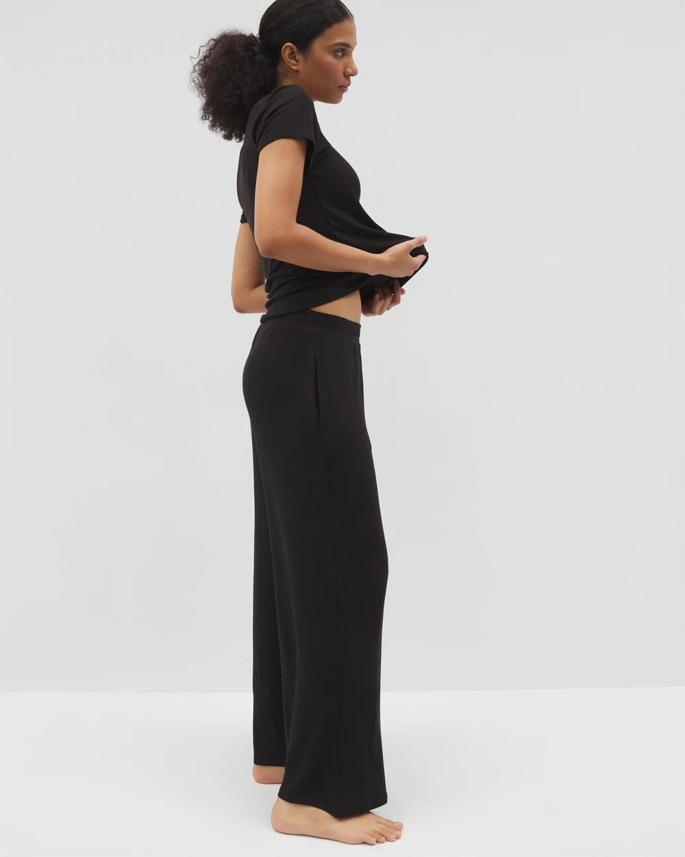 Soma Lightweight Rib Knit Wide Leg Pajama Pants