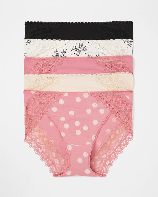 Soma Lace High-Leg 5 Pack