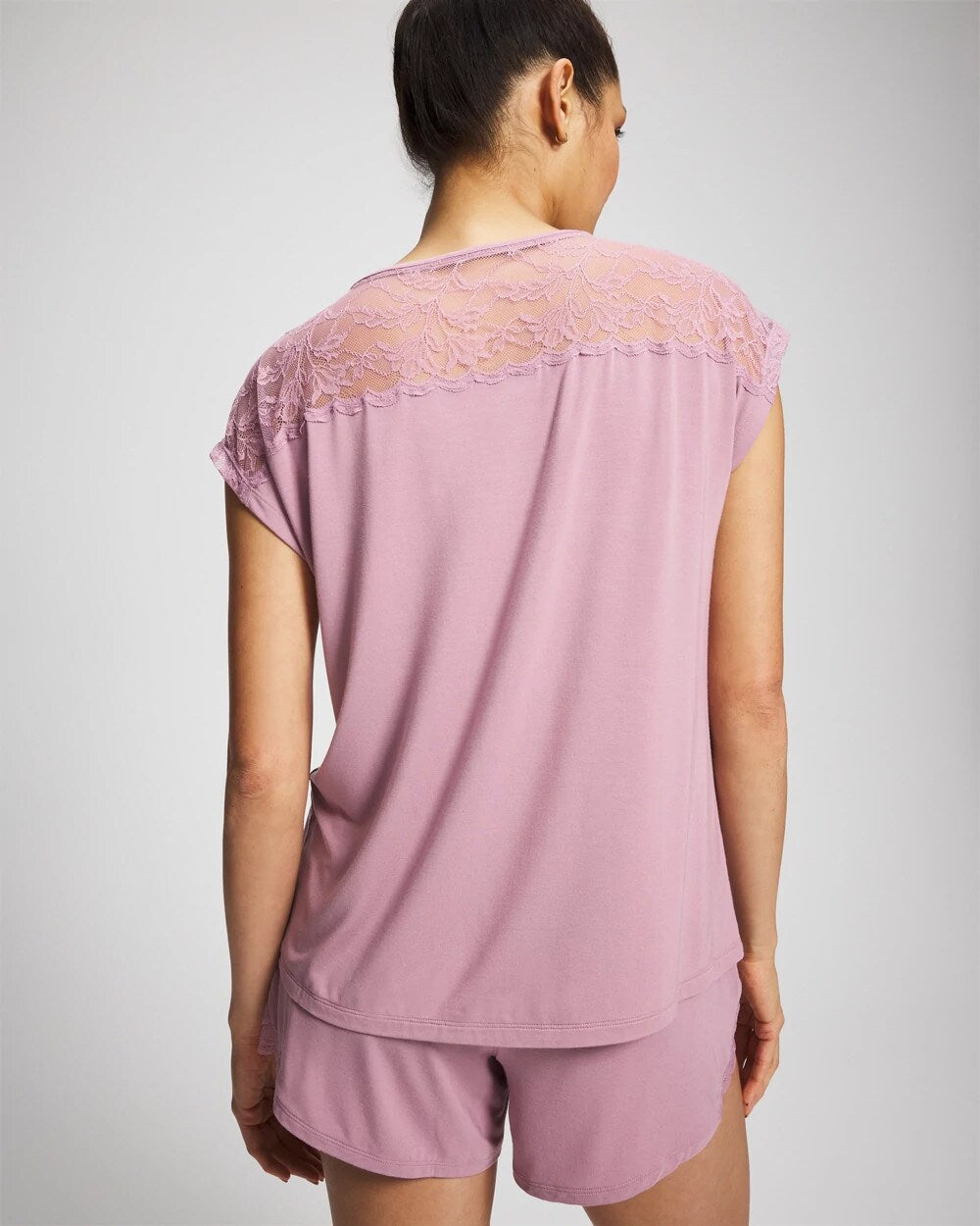 Soma Short Sleeve Lace Pajama Tee