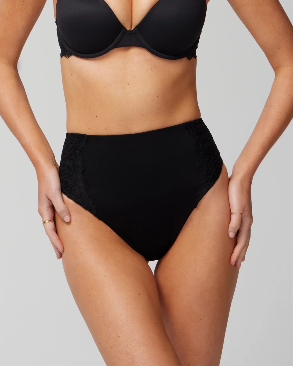 Soma High-Waist Thong Panty With Lace