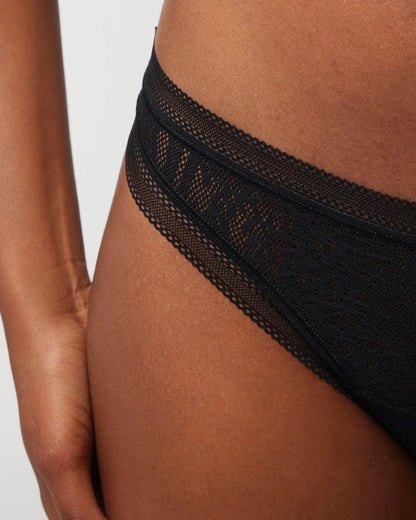 Soma Soma Thong Panty with Stretch Lace