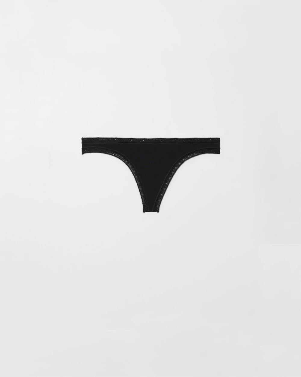 Soma Cotton Thong Panty with Lace Trim