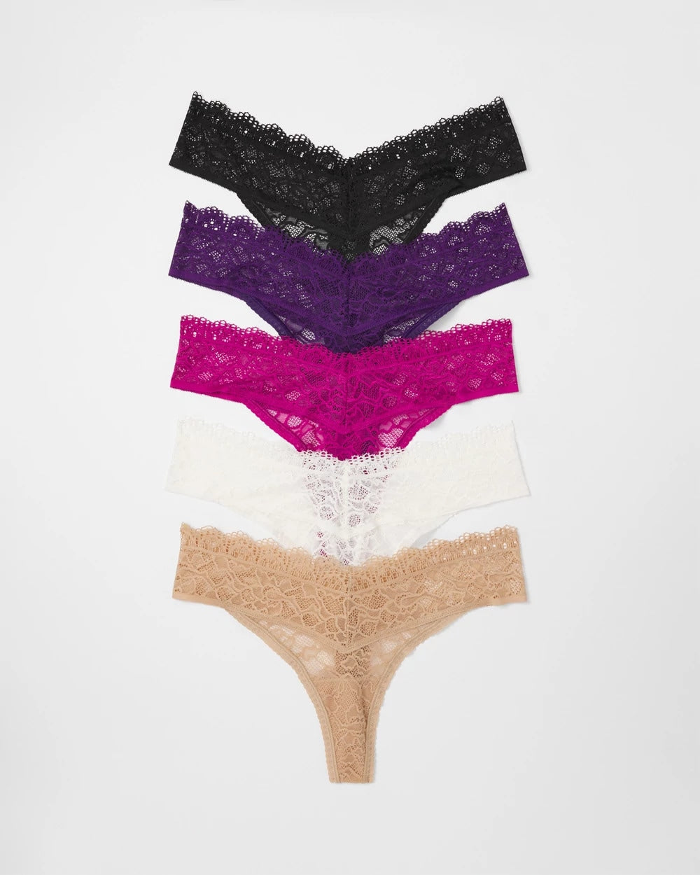 Soma Thong Panty with Enchanting Lace 5 Pack