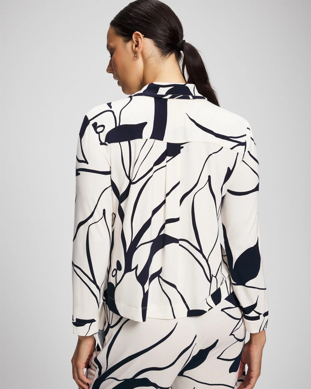 Soma Long-Sleeve Notch Collar Pajama Top