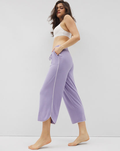 Soma Solid Piped Crop Pajama Pant